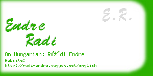endre radi business card